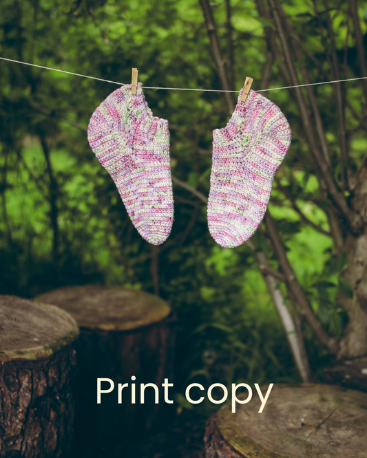 Printed Version of Lazy Days Shortie Socks Crochet Pattern