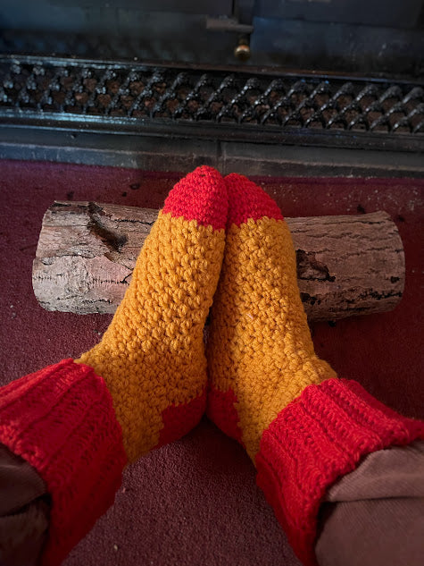 Dunkeld Slipper Socks Crochet Pattern