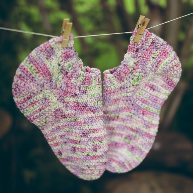 Printed Version of Lazy Days Shortie Socks Crochet Pattern
