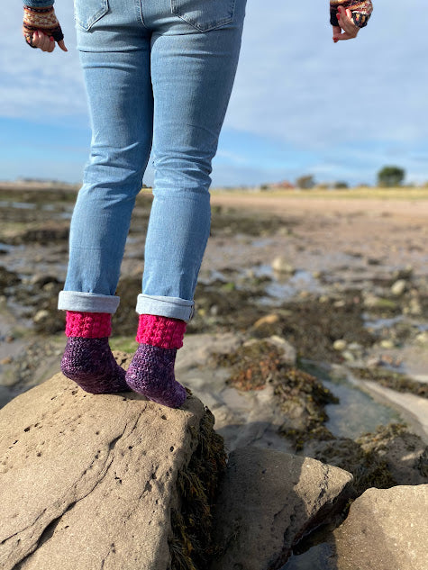 Spring Into Autumn Crochet Sock Pattern
