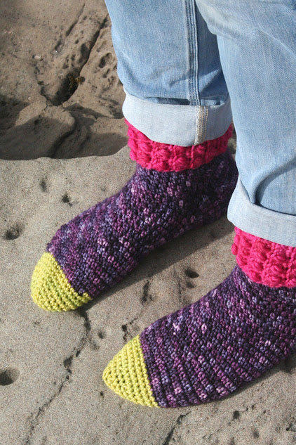 Spring Into Autumn Crochet Sock Pattern