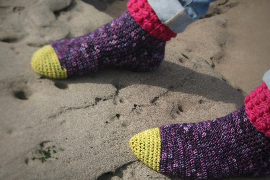Spring Into Autumn Crochet Sock Pattern