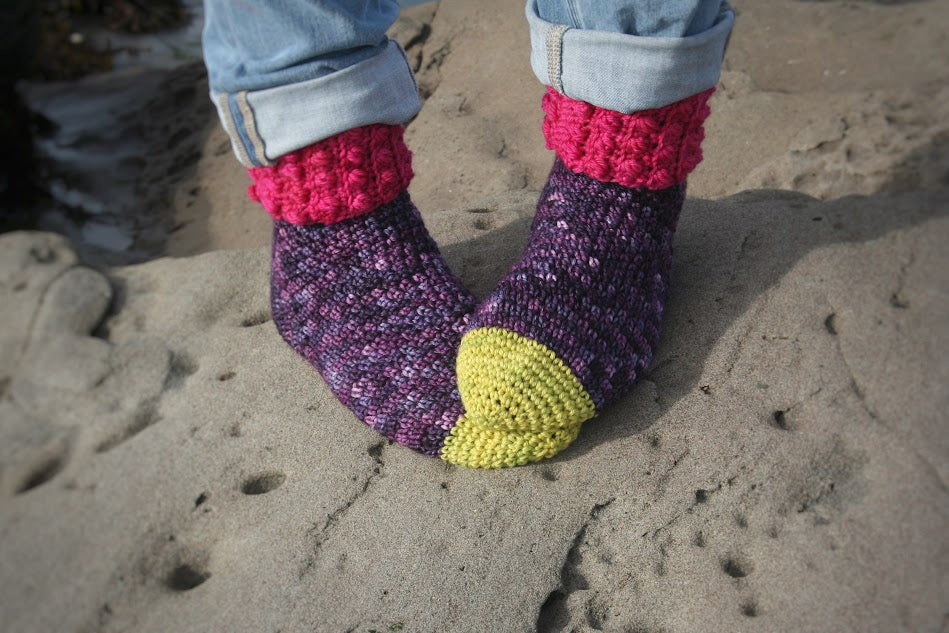 Spring Into Autumn Crochet Sock Pattern